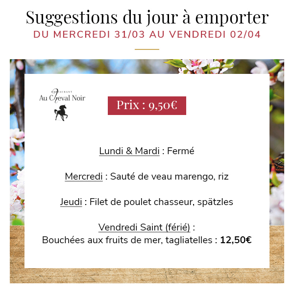 Découvrez nos menus de la semaine !