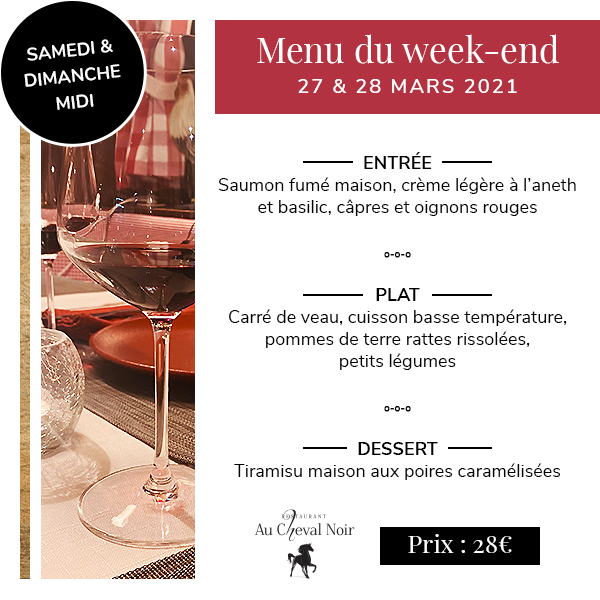 Découvrez notre menu du week-end !